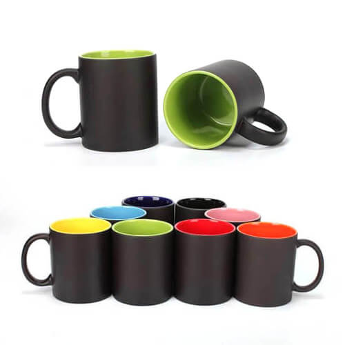 coffee cups with company logo