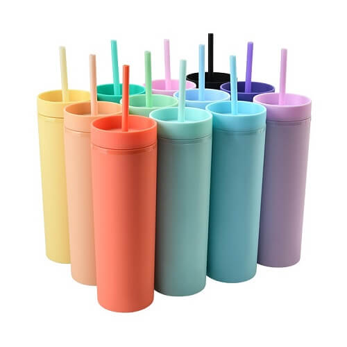 custom cups with lids and straws